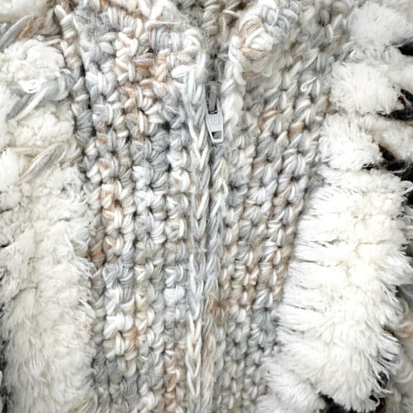 Vintage Le Sweater Chunky Knit Zipper Front Cardigan Size Medium - Picture 5 of 7